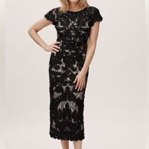 JS Collections Black Floral Lace
Midi Dress